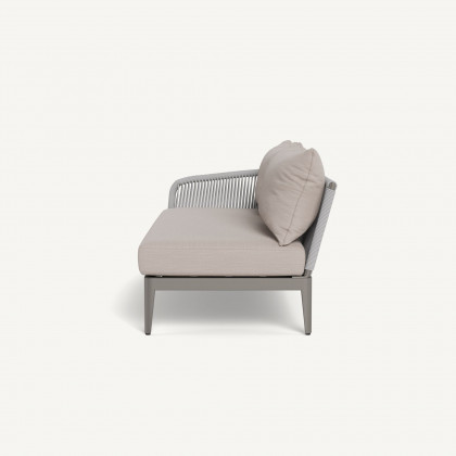 Harbour Hamilton 2 Seat 1 Arm Left - Aluminum Taupe, Panama Marble