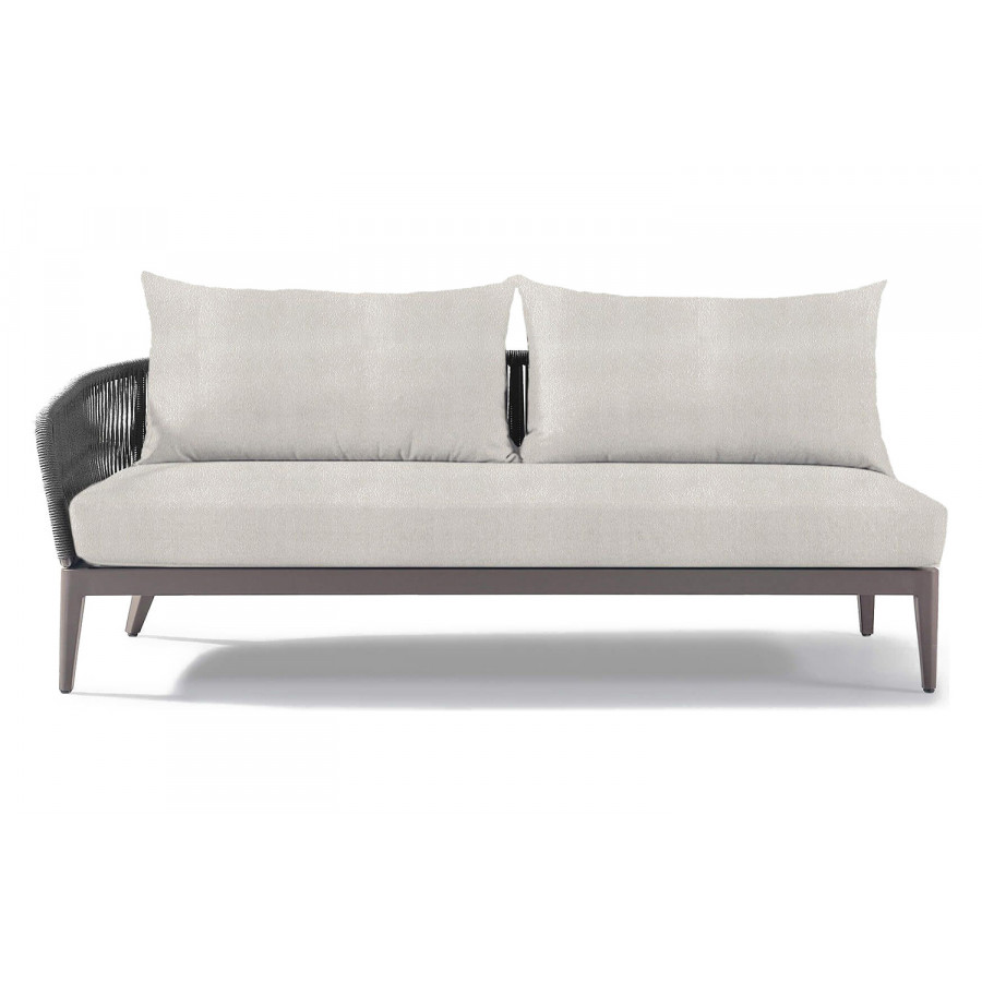Harbour Hamilton 2 Seat 1 Arm Left - Aluminum Taupe, Riviera Ivory