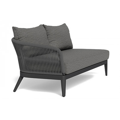 Harbour Hamilton 2 Seat 1 Arm Left - Aluminum Taupe, Riviera Ivory