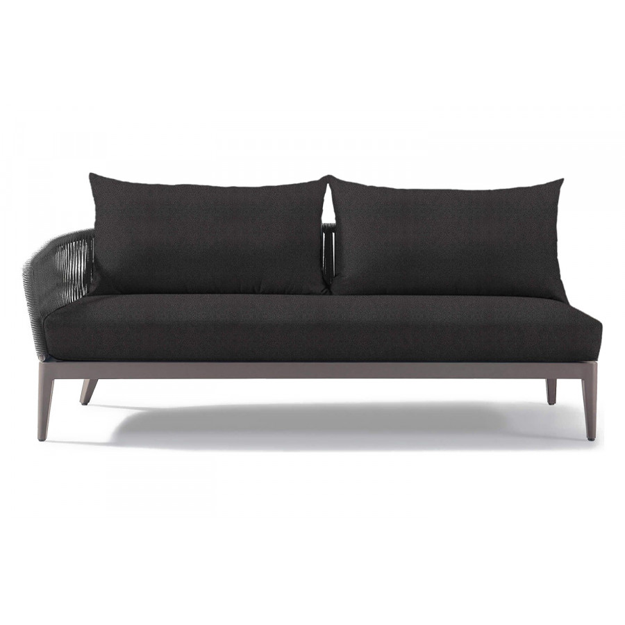 Harbour Hamilton 2 Seat 1 Arm Left - Aluminum Taupe, Riviera Slate