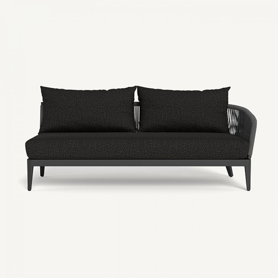 Harbour Hamilton 2 Seat 1 Arm Right - Aluminum Asteroid / Copacabana Midnight / Rope Dark Gray