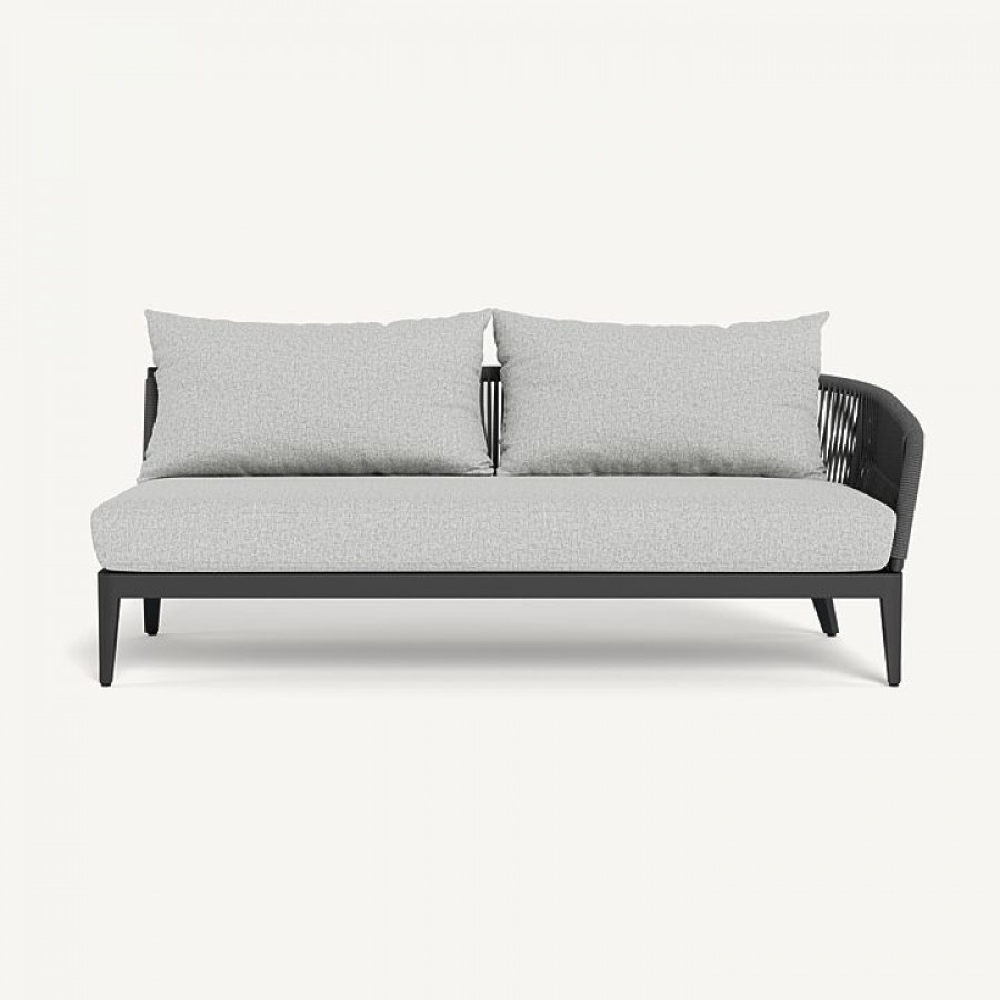 Harbour Hamilton 2 Seat 1 Arm Right - Aluminum Asteroid / Copacabana Sand / Rope Dark Gray