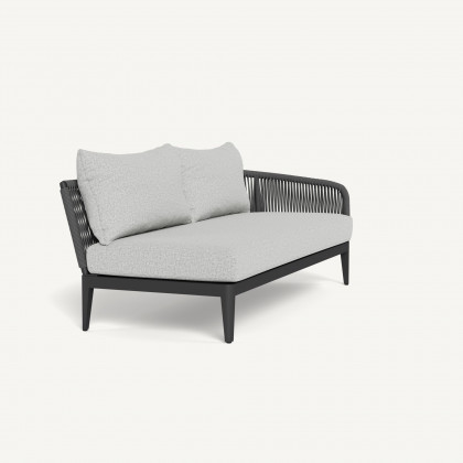 Harbour Hamilton 2 Seat 1 Arm Right - Aluminum Asteroid / Copacabana Sand / Rope Dark Gray