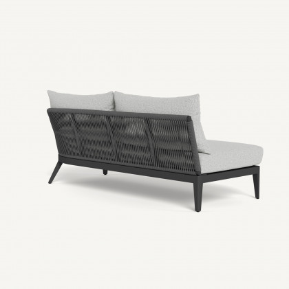 Harbour Hamilton 2 Seat 1 Arm Right - Aluminum Asteroid / Copacabana Sand / Rope Dark Gray