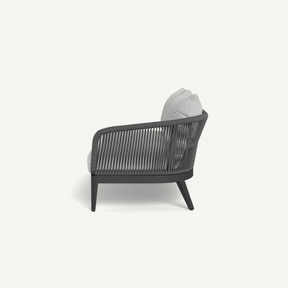 Harbour Hamilton 2 Seat 1 Arm Right - Aluminum Asteroid / Copacabana Sand / Rope Dark Gray