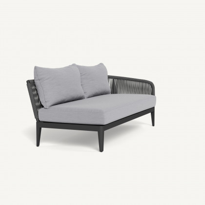 Harbour Hamilton 2 Seat 1 Arm Right - Aluminum Asteroid / Panama Cloud / Rope Dark Gray