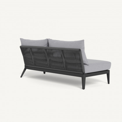 Harbour Hamilton 2 Seat 1 Arm Right - Aluminum Asteroid / Panama Cloud / Rope Dark Gray