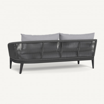 Harbour Hamilton 2 Seat 1 Arm Right - Aluminum Asteroid / Panama Cloud / Rope Dark Gray