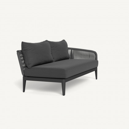 Harbour Hamilton 2 Seat 1 Arm Right - Aluminum Asteroid / Panama Grafito / Rope Dark Gray