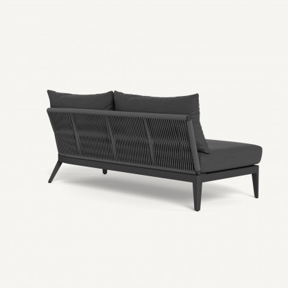 Harbour Hamilton 2 Seat 1 Arm Right - Aluminum Asteroid / Panama Grafito / Rope Dark Gray