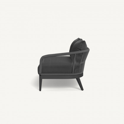 Harbour Hamilton 2 Seat 1 Arm Right - Aluminum Asteroid / Panama Grafito / Rope Dark Gray