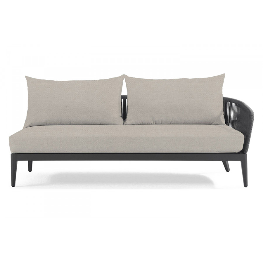 Harbour Hamilton 2 Seat 1 Arm Right - Aluminum Asteroid, Panama Marble