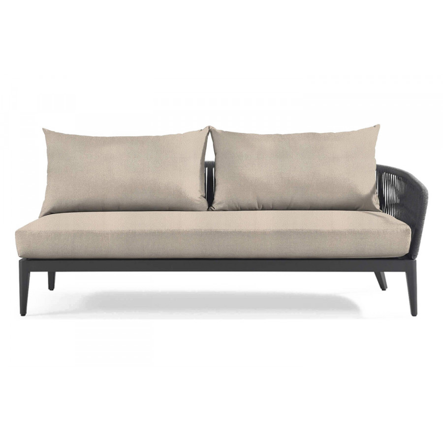 Harbour Hamilton 2 Seat 1 Arm Right - Aluminum Asteroid, Riviera Sand