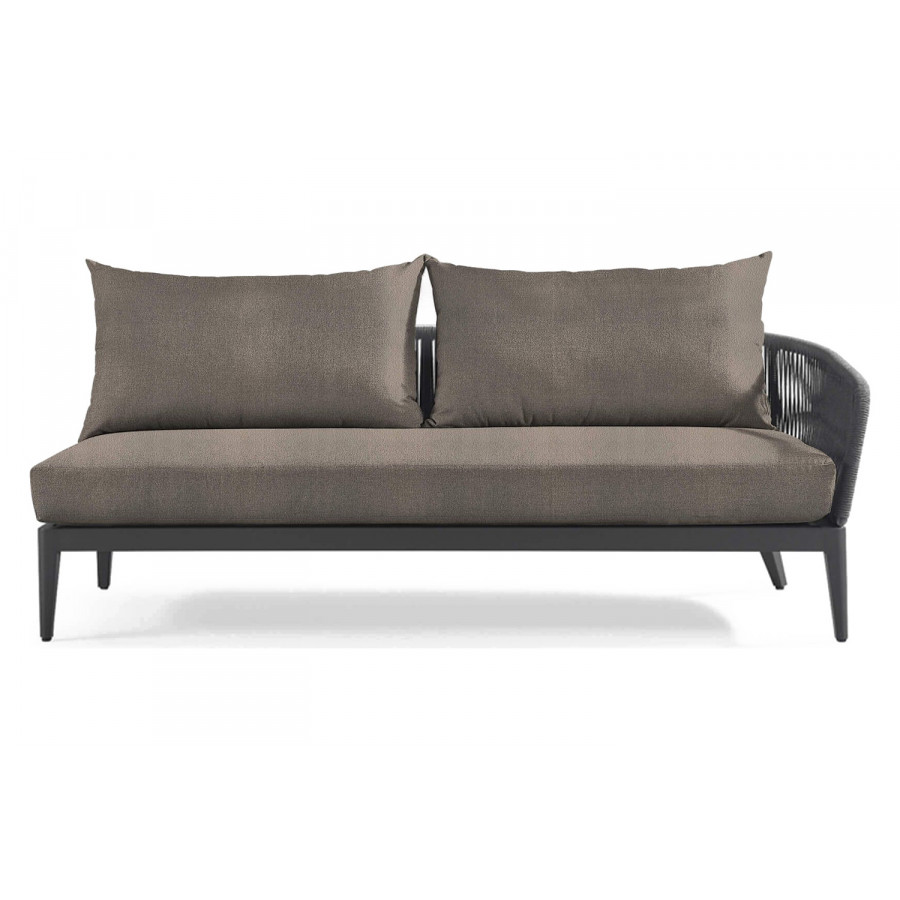 Harbour Hamilton 2 Seat 1 Arm Right - Aluminum Asteroid, Riviera Stone