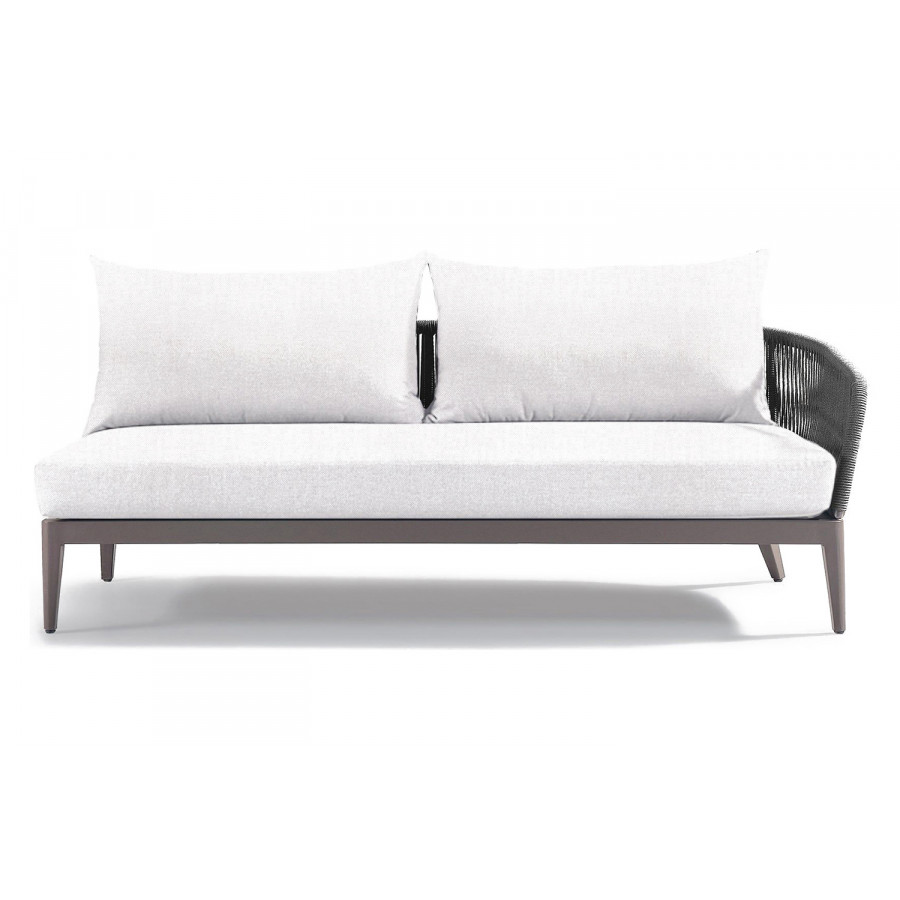 Harbour Hamilton 2 Seat 1 Arm Right - Aluminum Taupe, Panama Blanco