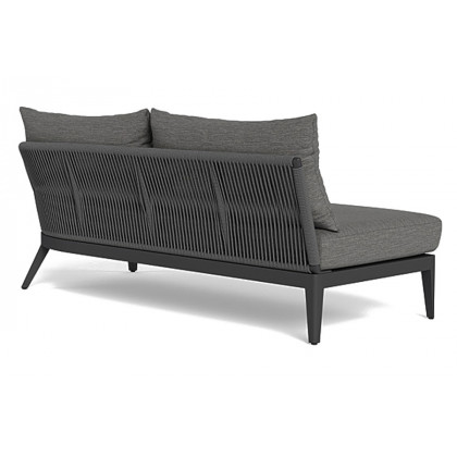 Harbour Hamilton 2 Seat 1 Arm Right - Aluminum Taupe, Panama Blanco