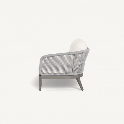 Harbour Hamilton 2 Seat 1 Arm Right - Aluminum Taupe, Panama Blanco