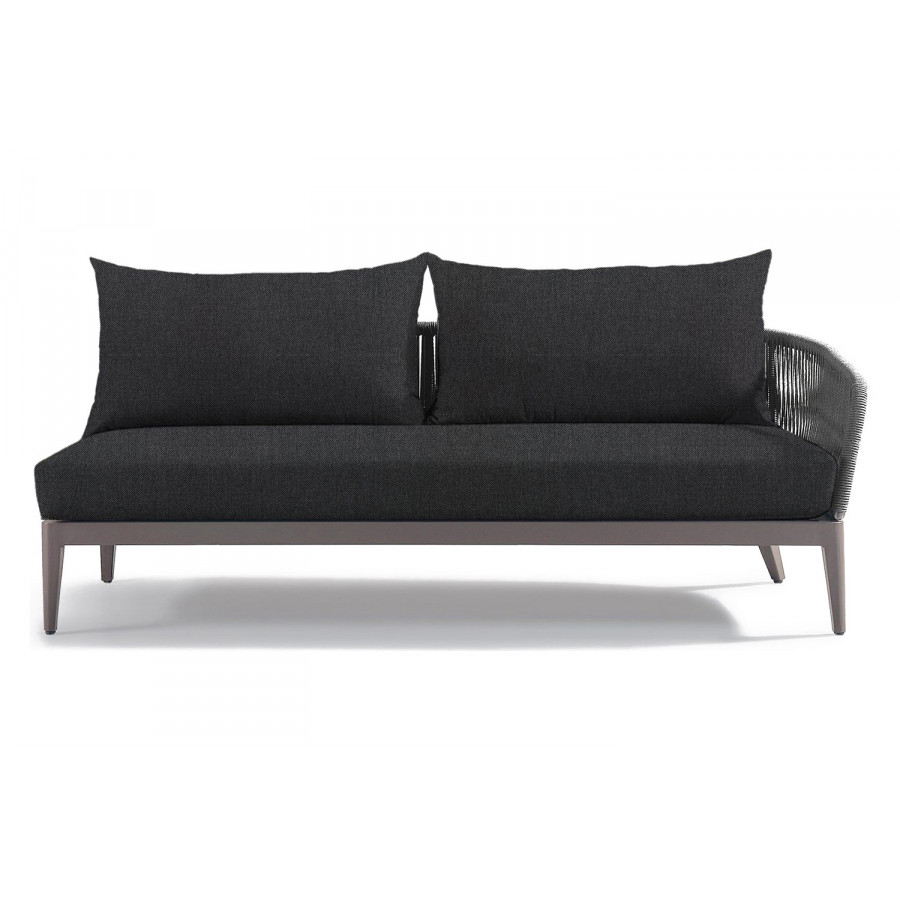 Harbour Hamilton 2 Seat 1 Arm Right - Aluminum Taupe, Panama Grafito