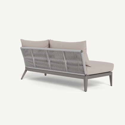Harbour Hamilton 2 Seat 1 Arm Right - Aluminum Taupe / Panama Marble / Rope Light Gray