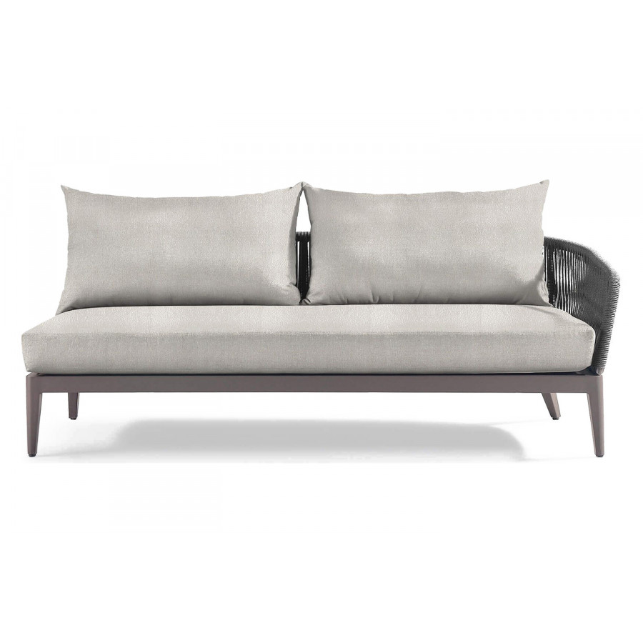 Harbour Hamilton 2 Seat 1 Arm Right - Aluminum Taupe, Riviera Ivory