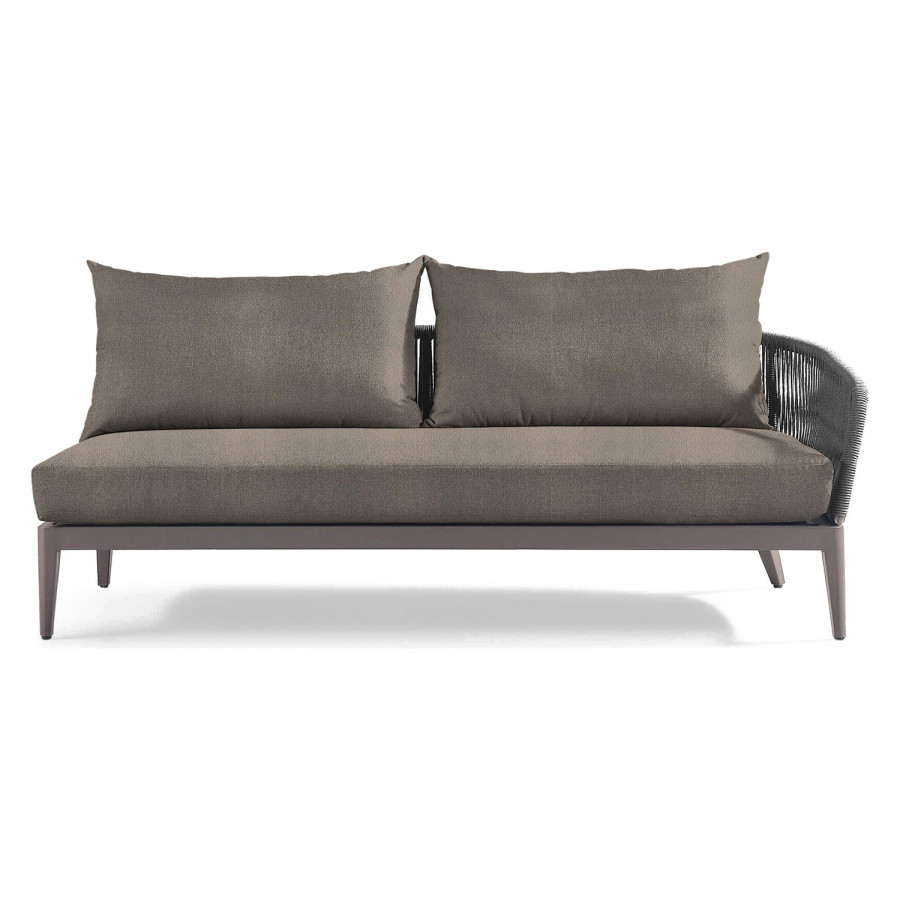 Harbour Hamilton 2 Seat 1 Arm Right - Aluminum Taupe, Riviera Stone