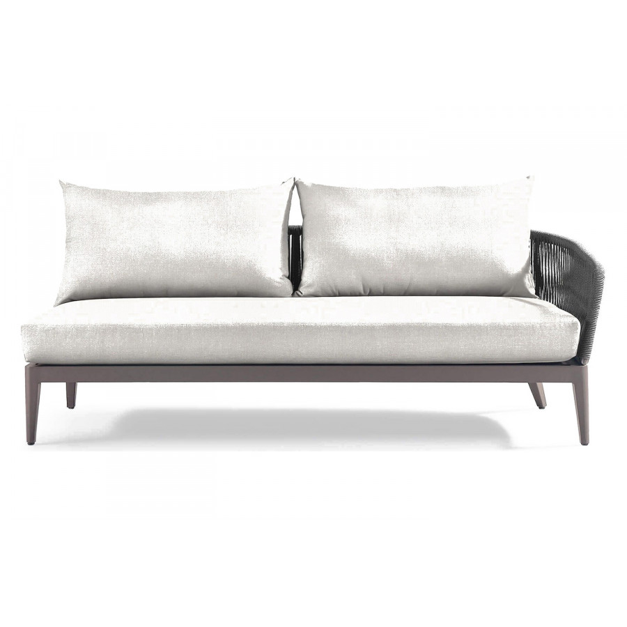 Harbour Hamilton 2 Seat 1 Arm Right - Aluminum Taupe, Siesta Ivory