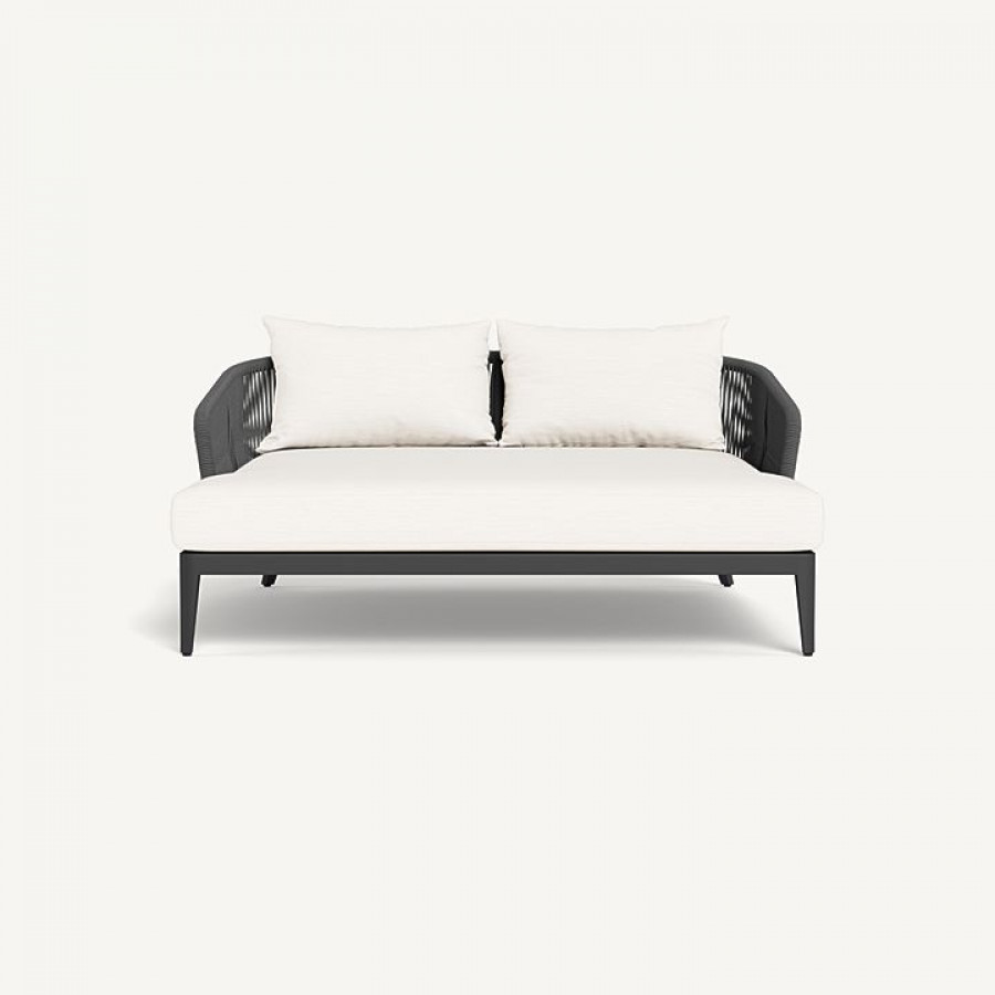 Harbour Hamilton Daybed - Aluminum Asteroid / Lisos Piedra / Rope Dark Gray