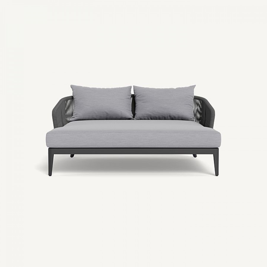 Harbour Hamilton Daybed - Aluminum Asteroid / Panama Cloud / Rope Dark Gray