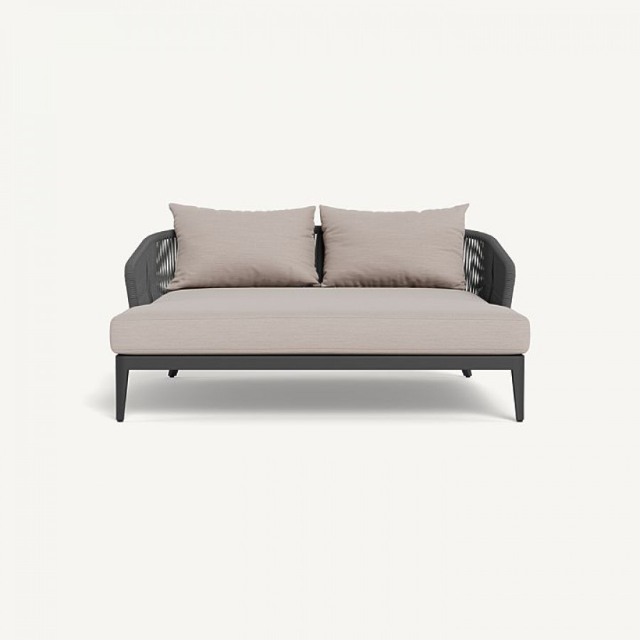 Harbour Hamilton Daybed - Aluminum Asteroid / Panama Marble / Rope Dark Gray