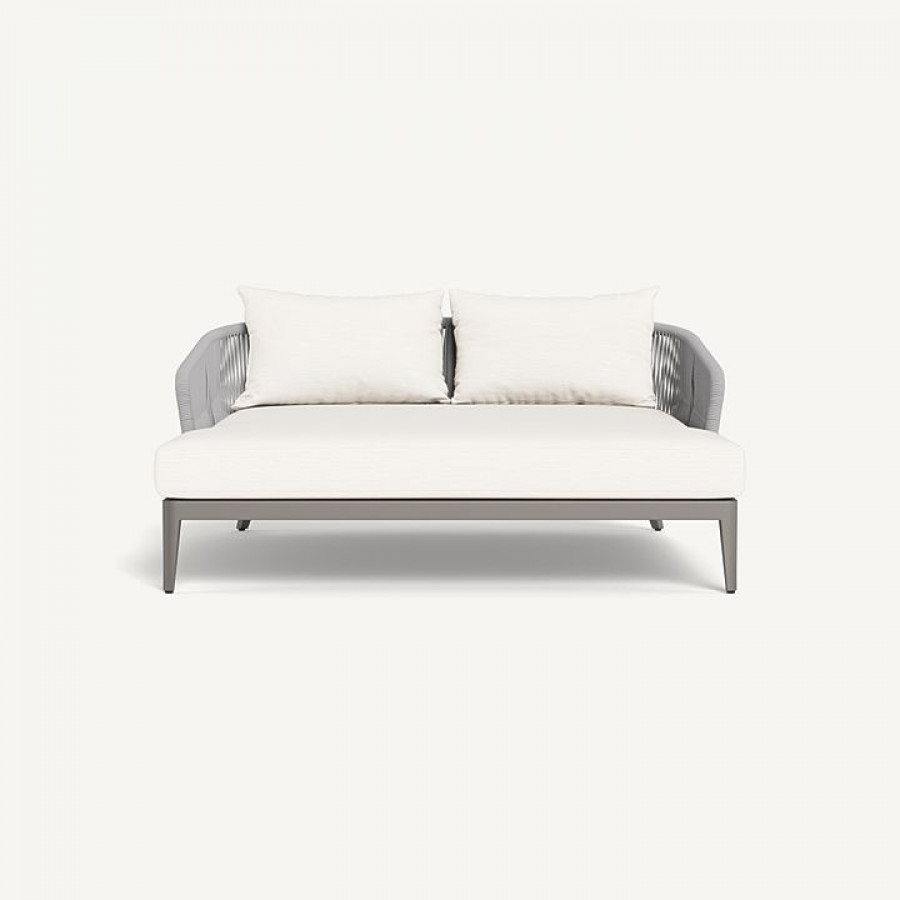 Harbour Hamilton Daybed - Aluminum Taupe / Panama Blanco / Rope Light Gray
