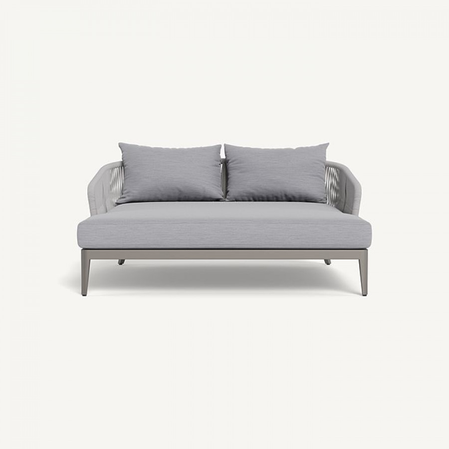 Harbour Hamilton Daybed - Aluminum Taupe / Panama Cloud / Rope Light Gray