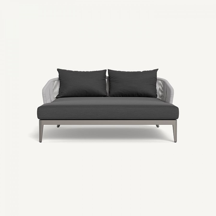 Harbour Hamilton Daybed - Aluminum Taupe / Panama Grafito / Rope Light Gray
