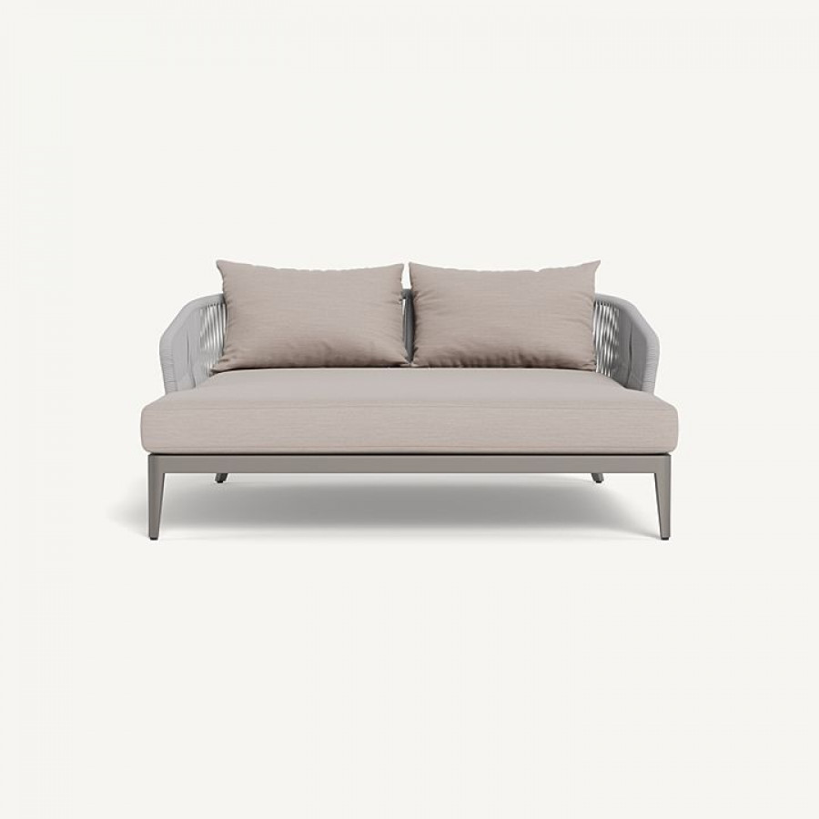 Harbour Hamilton Daybed - Aluminum Taupe / Panama Marble / Rope Light Gray