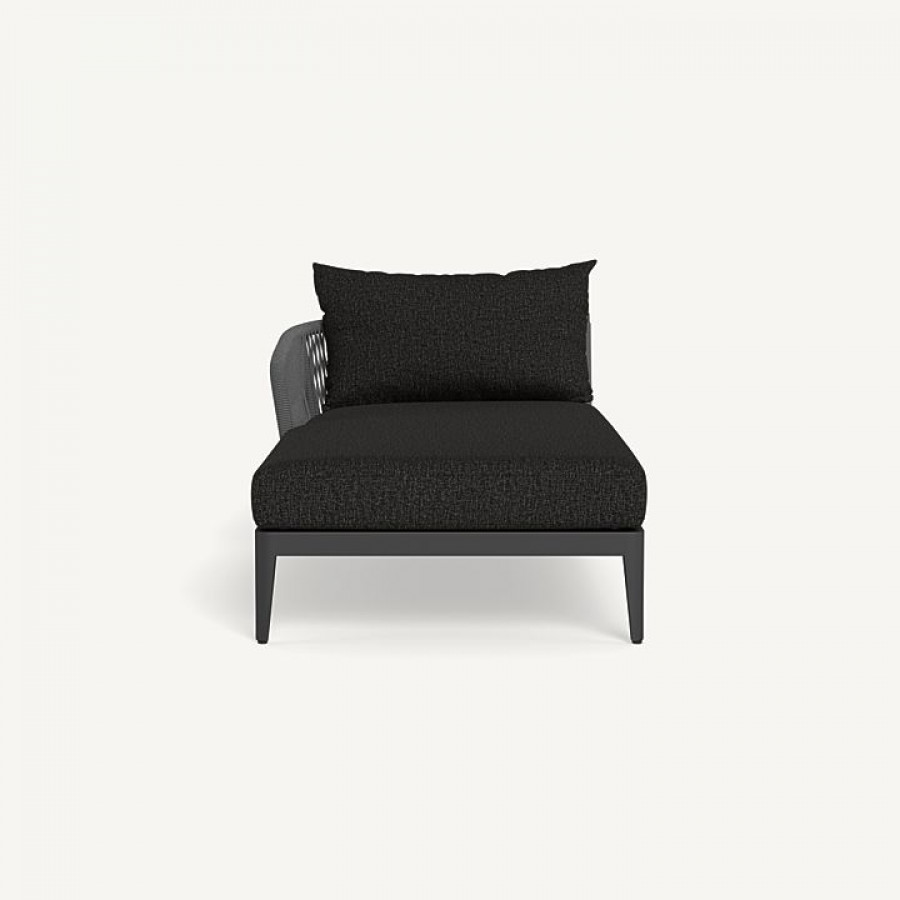 Harbour Hamilton Chaise Left - Aluminum Asteroid / Copacabana Midnight / Rope Dark Gray