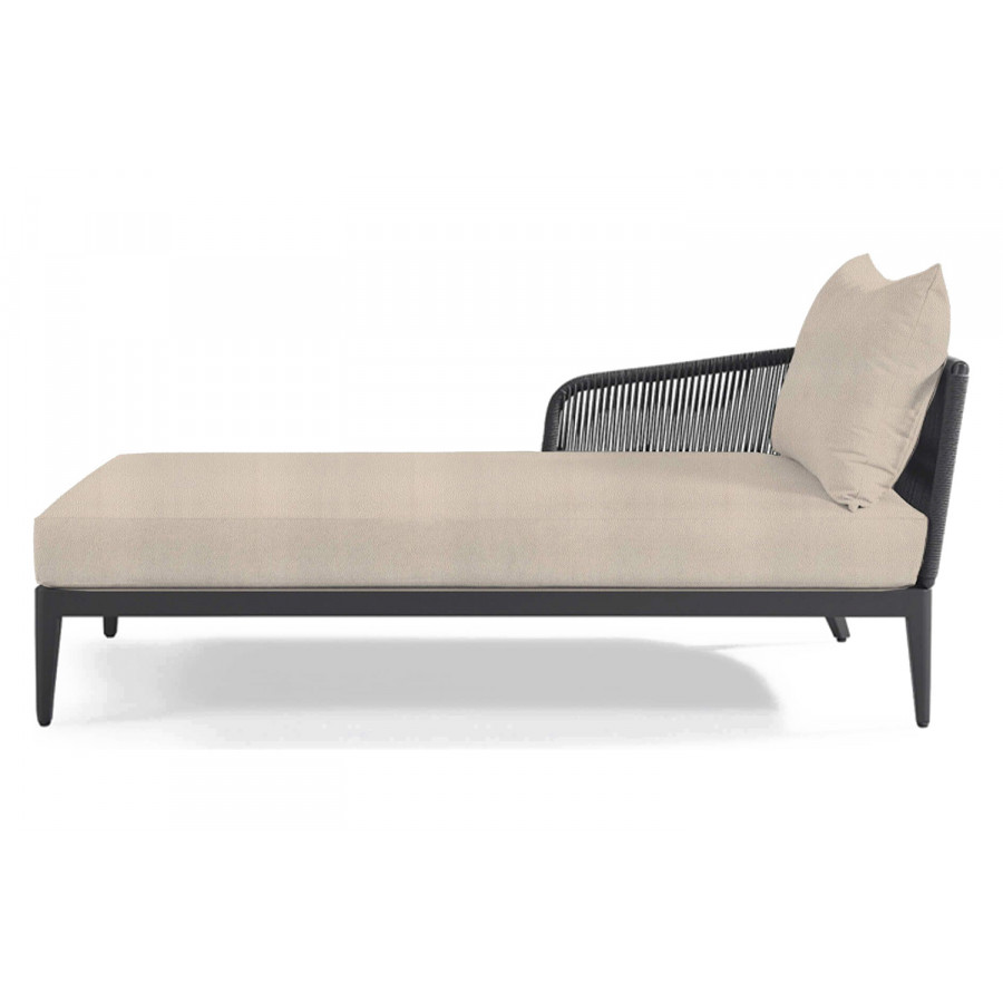 Harbour Hamilton Chaise Left - Aluminum Asteroid, Riviera Sand