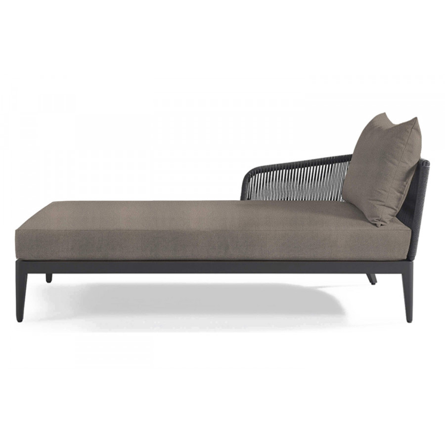 Harbour Hamilton Chaise Left - Aluminum Asteroid, Riviera Stone