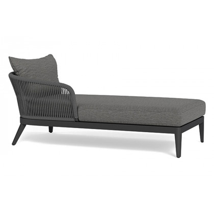 Harbour Hamilton Chaise Left - Aluminum Asteroid, Riviera Stone