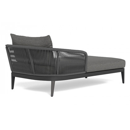 Harbour Hamilton Chaise Left - Aluminum Asteroid, Riviera Stone