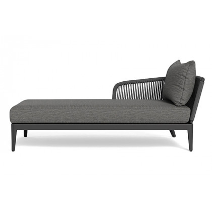 Harbour Hamilton Chaise Left - Aluminum Asteroid, Riviera Stone