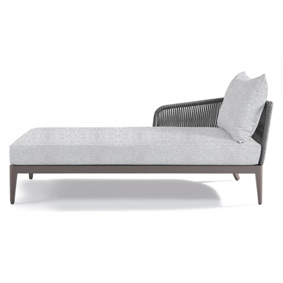 Harbour Hamilton Chaise Left - Aluminum Taupe, Copacabana Sand