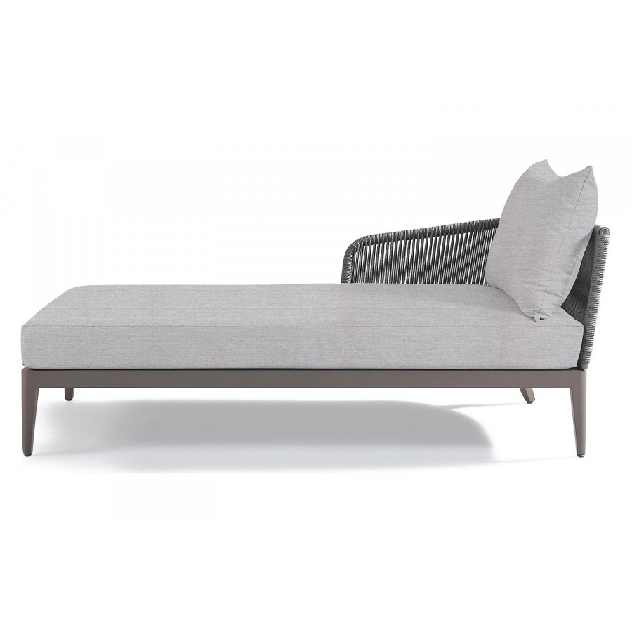 Harbour Hamilton Chaise Left - Aluminum Taupe, Panama Cloud