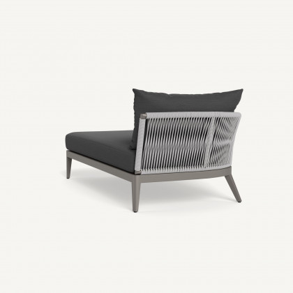 Harbour Hamilton Chaise Left - Aluminum Taupe / Panama Grafito / Rope Light Gray