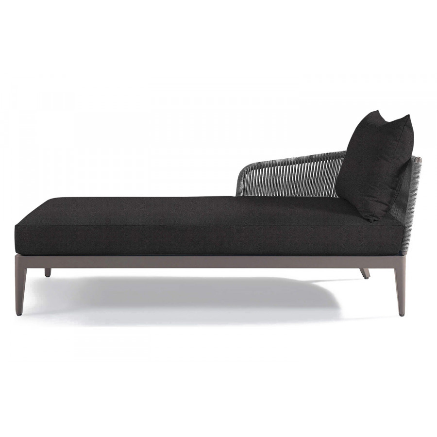 Harbour Hamilton Chaise Left - Aluminum Taupe, Riviera Slate