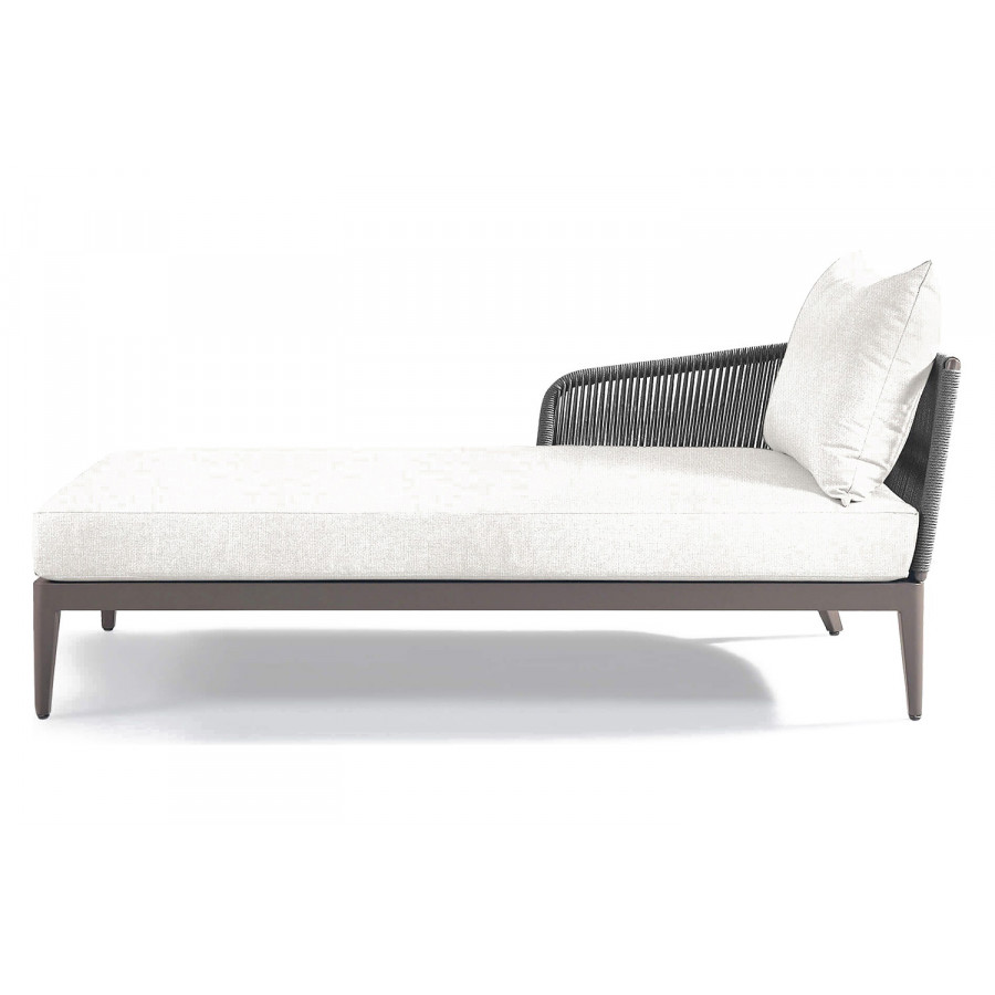 Harbour Hamilton Chaise Left - Aluminum Taupe, Siesta Ivory