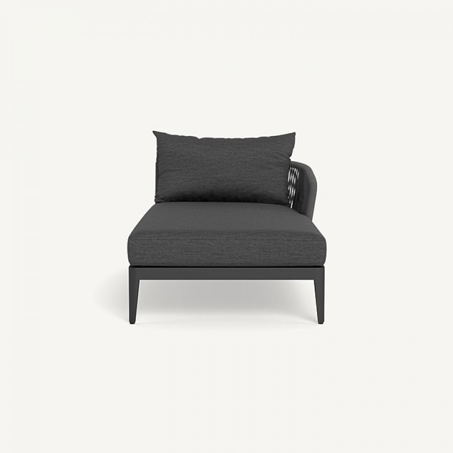 Harbour Hamilton Chaise Right - Aluminum Asteroid / Lisos Grafito / Rope Dark Gray