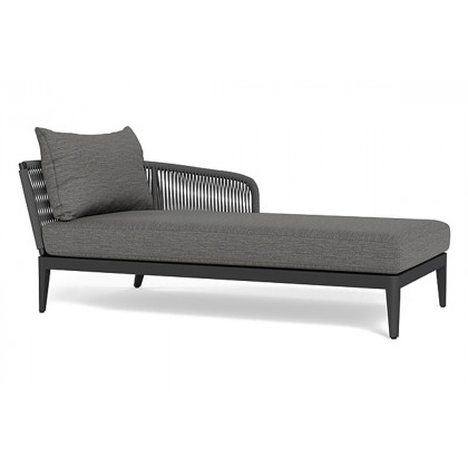 Harbour Hamilton Chaise Right - Aluminum Asteroid, Lisos Grafito