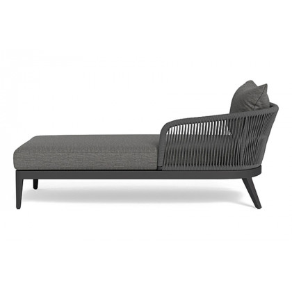 Harbour Hamilton Chaise Right - Aluminum Asteroid, Lisos Grafito