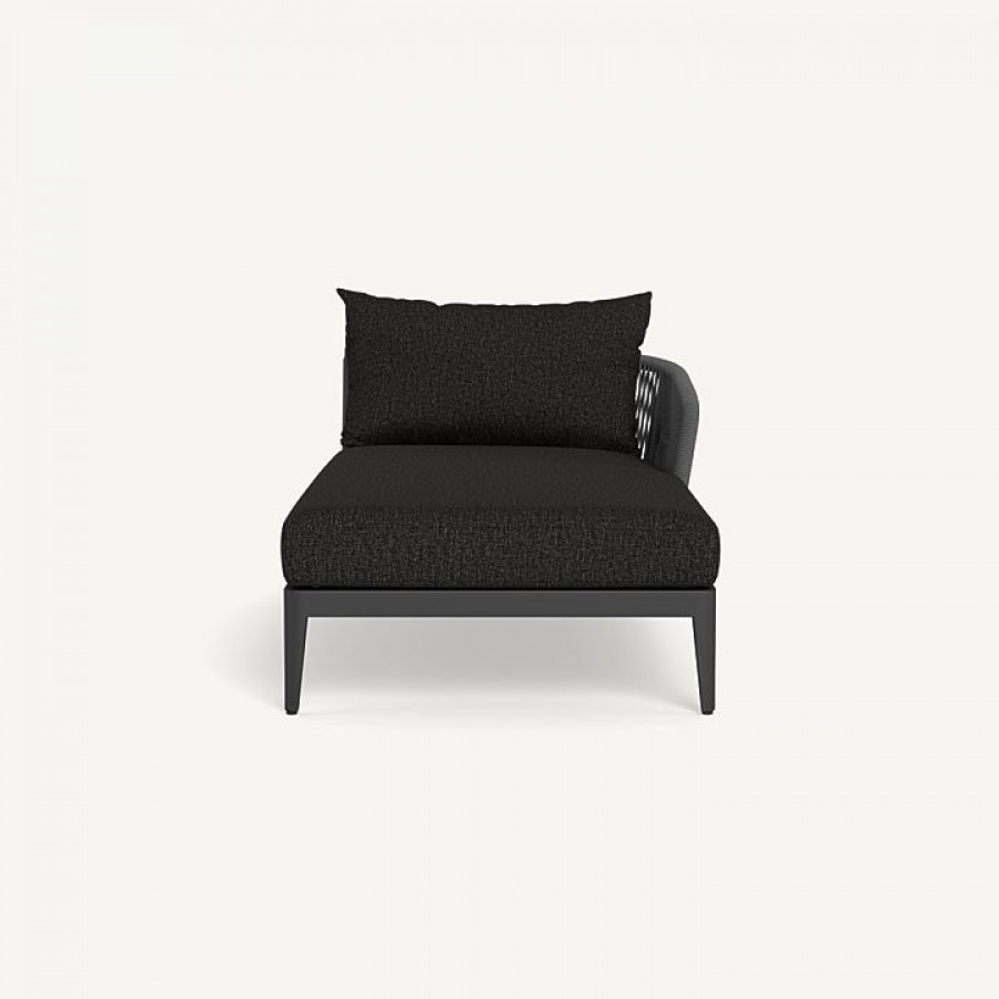 Harbour Hamilton Chaise Right - Aluminum Asteroid / Copacabana Midnight / Rope Dark Gray