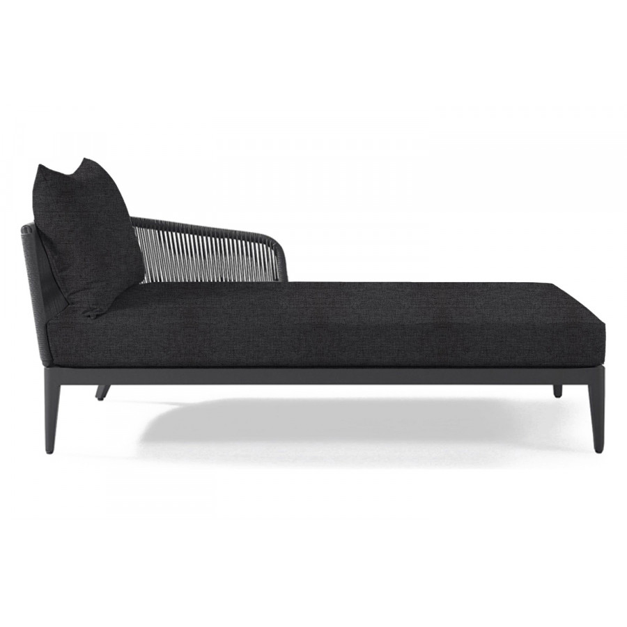 Harbour Hamilton Chaise Right - Aluminum Asteroid, Copacabana Midnight