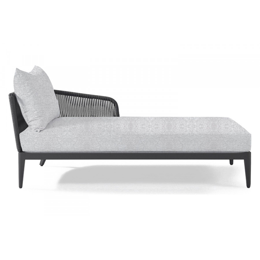 Harbour Hamilton Chaise Right - Aluminum Asteroid, Copacabana Sand